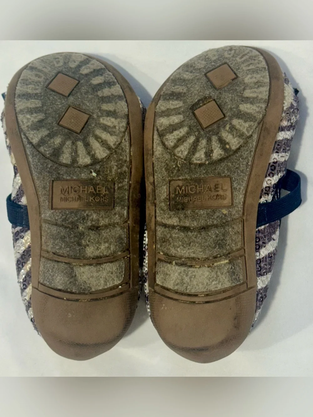 Michael Kors Lil Kory Zebra Sequin Mary Jane Flats Girls Size 7